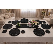 Armağan Garajı Doğal Jüt Ip Supla Takımı – El Yapımı Hasır Amerikan Servis Masa Dekoru Ölçü ve Renk Bilgisi Açıklamada