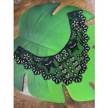 Gönülden Tasarım Çiçekli Kelebekli Yaka Dikiş Aksesuarı 36X14 cm