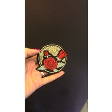 Gönülden Tasarım Çap 8 cm Ütü Ile Yapışan Taşlı Arma Dikiş Aplike