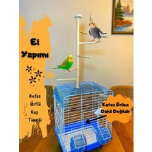 Ciko Kafes 5 Basamaklı Kafes Üstülü Kuş Papağan Tüneği