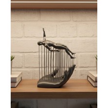 MegaSepet Mey Ithalat® 3D El Formlu Insan Figürü Gri Soyut Tasarım Dekoratif Biblo