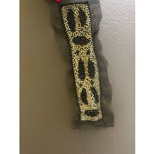 Gönülden Tasarım Boncuk Işleme Leopar Desenli Arma Dikiş Aplike 24X6 cm