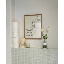 Des Vu Print Wash Your Hands, Banyo Posteri, Banyo Temalı Çerçevesiz Poster