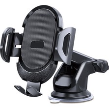 Sneezy Araç Içi Telefon Tutucu Vantuzlu Teleskopik Kollu 360° Döner Cam ve Torpido Uyumlu Telefon Standı