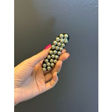 Gönülden Tasarım Gümüş Renk Boncuk Işleme Dikiş Giyim Aksesuarı 10X3 cm