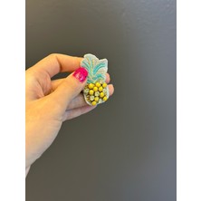 Gönülden Tasarım 6x4 cm Zirkon Taşlı Ananas Arma Dikiş Aksesuarı