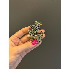 Gönülden Tasarım Zirkon Taşlı Köpek Arma Dikiş Aksesuarı 6x4 cm