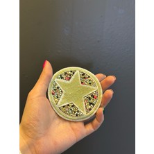 Gönülden Tasarım Çap 9 cm Ütü Ile Yapışan Renkli Taşlı Yıldız Arma