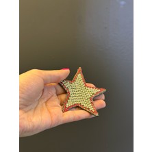 Gönülden Tasarım Zirkon Gümüş Taşlı Yıldız Arma Dikiş Aplike 8x8 cm