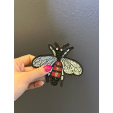 Gönülden Tasarım Ütü Ile Yapışan Nakış Işleme Kelebek Arma Dikiş Aplike 10X9 cm