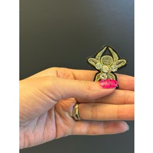 Gönülden Tasarım 4x4 cm Zirkon Taş Işleme Arı Arma Dikiş Aplike