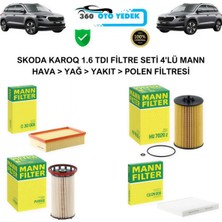 Mann Skoda Karoq 1.6 Tdı Filtre Seti 4'lü Mann Hava > Yağ > Yakıt > Polen Filtresi