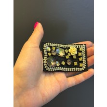 Gönülden Tasarım 8x5 cm Taşlı Çiçekli Arma Dikiş Apolet