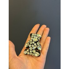 Gönülden Tasarım 6x4 cm Gümüş Renk Taş Işleme Ayı Arma Dikiş Aplike