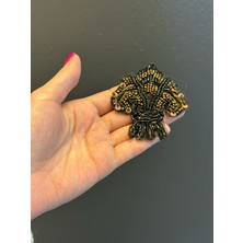Gönülden Tasarım Boncuk Işleme Osmanlı Desenli Arma Dikiş Aplike 18X7 cm
