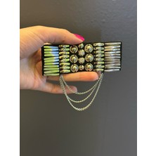 Gönülden Tasarım Zincirli Taşlı Tasarım Apolet Arma Dikiş Aplike 12X5 cm