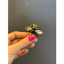 Gönülden Tasarım 4x4 cm Renkli Zirkon Taşlı Arı Arma Dikiş Aplike