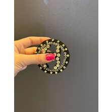 Gönülden Tasarım Gümüş Zirkon Taşlı Arma Dikiş Aplike Çap 6 cm