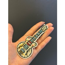 Gönülden Tasarım Boncuk Nakış Işleme Gitar Arma 11X5 cm