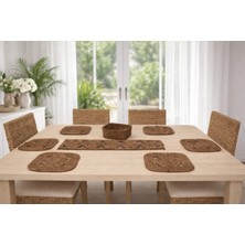 Armağan Garajı Doğal Jüt Ip Supla Takımı – El Yapımı Hasır Amerikan Servis Masa Dekoru Ölçü ve Renk Bilgisi Açıklamada