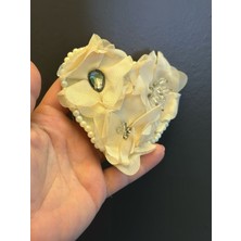 Gönülden Tasarım Incili Kabartma Kalp Arma Dikiş Aksesuarı 10X9 cm