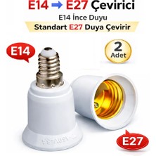 Anktek E14 Ince Duy’u Standart E27 Duy’a Dönüştür. E14 To E27 Çevirici ( 2 Adet)