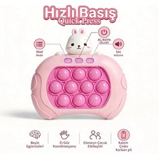 Bbsky Yeni Nesil Tavşan Figürlü Işıklı Sesli Elektronik Pop It Game - Hızlı Basma Yarışı El Konsolu - Çocuklar Için Eğitici Interaktif Stres Oyuncağı - Doğum Günü Hediyesi Popit Oyun Konsolu