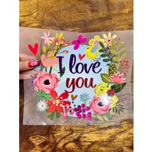 Gönülden Tasarım Ütü Ile Yapışan Tasarım Renkli Çiçekli Transfer Baskı Arma 23X21 cm