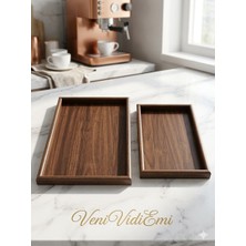 Bulut 2li Doğal Bambu Sunum Tepsisi