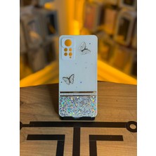 Avcı Teknoloji Market Redmi Note 11 Pro Uyumlu Kelebek Figürlü Simli Parlak Telefon Kılıfı