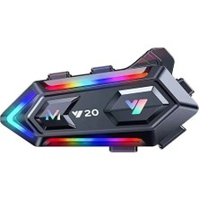 Azurtech Y20 Motor Kurye Kask Kulaklık Rgb Modlu Bluetooth Motosiklet Kulaklık 5.3 Bluetooth Interkom