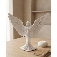 İntora Es Melek Kadın Figürlü 3D Dekoratif Biblo Salon Dekoru
