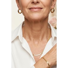 Tupek Store Çelik Takı Seti Kolye Bileklik Küpe 3’lü Kombin Şık Hediye Seti