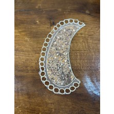 Gönülden Tasarım Pul Payetli Sütlü Kahve Arma Dikiş Aplike 22X8 cm