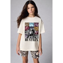 Little Aden Kpop Demon Hunters Huntrix Kısa Kollu Baskılı Kız Çocuk Oversize Tişört