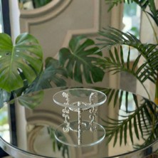 Çnr Home Collection Lüks Metal Ayaklı Çiçekli Kahve Yanı Lokumluk & Çikolatalık – Yüzük Yükseltici, Dekoratif Sunumluk Gold