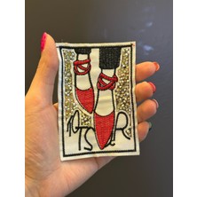 Gönülden Tasarım Ütü Ile Yapışan Taşlı Arma Dikiş Aplike 10X7 cm