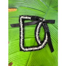 Gönülden Tasarım Inci Dizmeli Tasarım D Harfi Arma Dikiş Aplike 15X13 cm