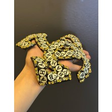 Gönülden Tasarım Zirkon Taşlı Harfli Arma Dikiş Aplike 15X15 cm