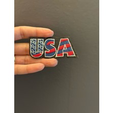 Gönülden Tasarım Ütü Ile Yapışan Usa Arma Dikiş Giyim Aksesuarı 8x3 cm