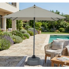 Form Outdoor Alubrella Güneş Şemsiyesi Krem Kumaş Antrasit Iskelet -50 Lt. Bidonlu