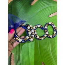 Gönülden Tasarım 22X7 cm Zirkon Taş Boncuk Işleme Coco Yazı Arma Dikiş Aplike