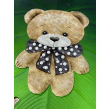 Gönülden Tasarım Inci Boncuk ve Taşlı Kadife Ayı Arma Dikiş Aplike 25X17 cm