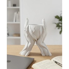 İntora Es El Figürlü Dekoratif 3D Baskı Vazo Saksı Ev Dekorasyonu