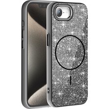 Teleplus iPhone 17E Kılıf Okso Simli Tasarım Manyetik Şarj Özellikli Kapak