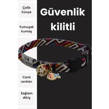 Caramelos Güvenlik Kilitli Kedi Tasması, Isimli Kedi Tasması, Kedi Isimlik, Kedi Künyesi, Safety Click Rkds