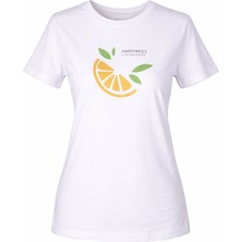 Trender Limon O Yaka Relaxed Fit Beyaz Kadın T-Shirt 26YDT1000013