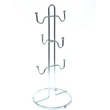 Abnturk Tezgah Üstü 36CM Krom Kaplı Paslanmaz Çelik 6 Kancalı Kupa Askısı