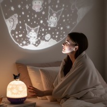 Keyfim Shop Kuromi Temalı  Dönen ve Renkli Star Master Projeksiyon Gece Lambası