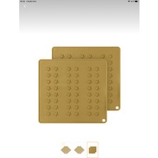 Pink Rose Bybirgul_pinkrose Silikon Sarı Nihale 2 Adet 17X17 cm ,fırın Tutacağı ,airfryer Pişirme Mat